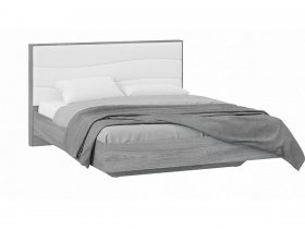 Кровать двуспальная 1,6 м «Миранда» Тип 1 (Дуб Гамильтон/Белый глянец) в Покровске - pokrovsk.mebel-nsk.ru | фото