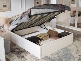 Кровать двуспальная 1,6 м Венеция КРМП-160 с подъемным механизмом в Покровске - pokrovsk.mebel-nsk.ru | фото