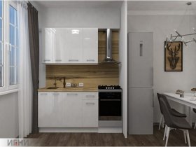 Кухонный гарнитур МДФ Выгодно и точка 1,5 м (белый глянец) в Покровске - pokrovsk.mebel-nsk.ru | фото