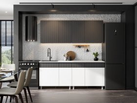 Кухонный гарнитур София (2,0м) (бланж/графит матовый) в Покровске - pokrovsk.mebel-nsk.ru | фото
