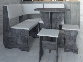 Кухонный уголок Лотос  (цемент темный к/з White) в Покровске - pokrovsk.mebel-nsk.ru | фото