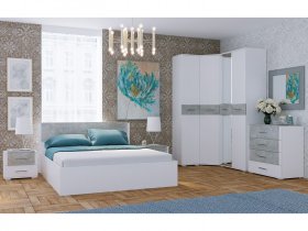Модульная спальня Бьянка (белый/бетон) в Покровске - pokrovsk.mebel-nsk.ru | фото
