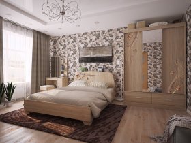 Модульная спальня Виктория-1 (дуб сонома) в Покровске - pokrovsk.mebel-nsk.ru | фото