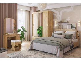 Модульная спальня Виктория-1 (дуб крафт золотой) в Покровске - pokrovsk.mebel-nsk.ru | фото