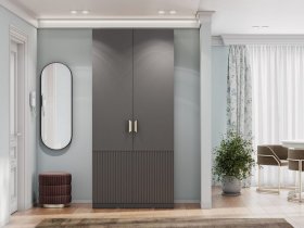 Шкаф двухстворчатый Эккервуд (Нью) (графит) в Покровске - pokrovsk.mebel-nsk.ru | фото