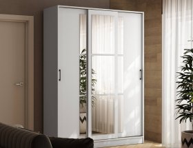Шкаф-купе 1,6м «Стиль-2» (белый) в Покровске - pokrovsk.mebel-nsk.ru | фото