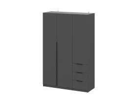 Шкаф трехстворчатый с ящиками ШК-22 (графит) в Покровске - pokrovsk.mebel-nsk.ru | фото